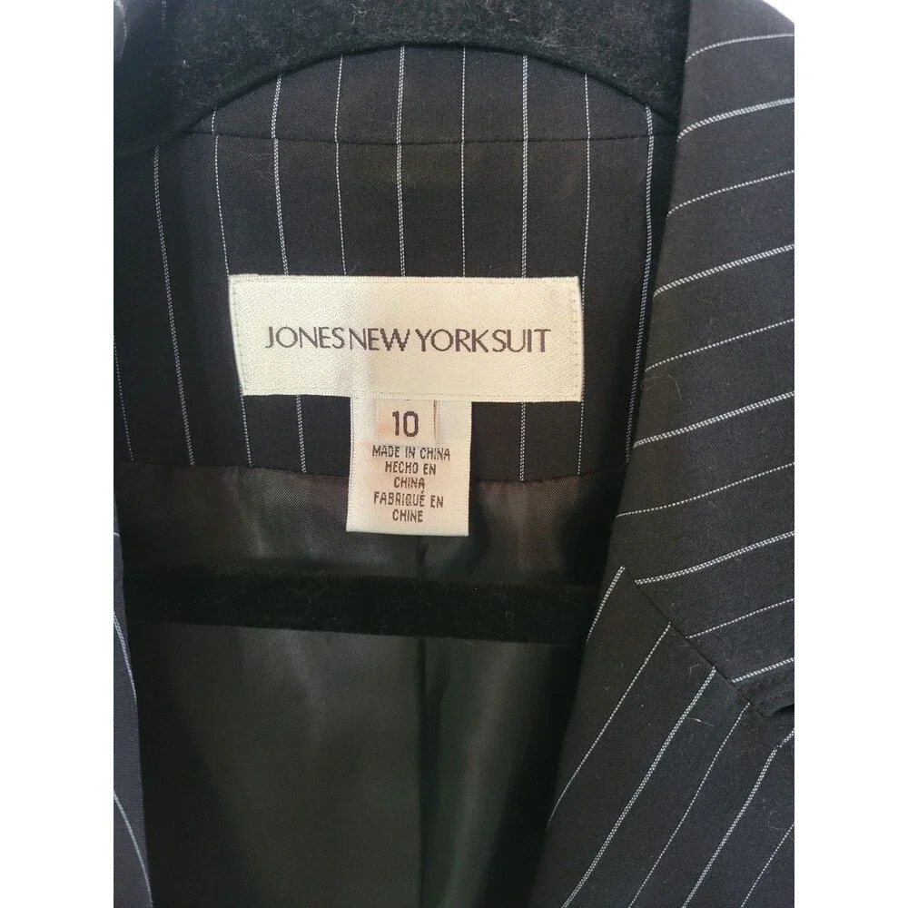 Jones New York Blazer 10 Single Breasted One Button Stripe